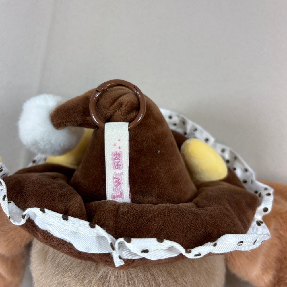 LEWA Culture Cute Anime Plush Charm Doll Pendant Brown Hat Keychain 9" Tall - Picture 8 of 12